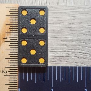 5:5 Vintage Whitman Replacement Domino Large Black Plastic Color Dots Dominoes